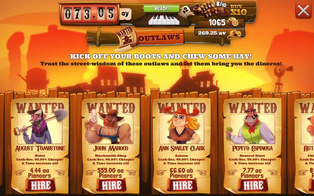 Wild West Saga: Idle Tycoon Clicker游戏截图