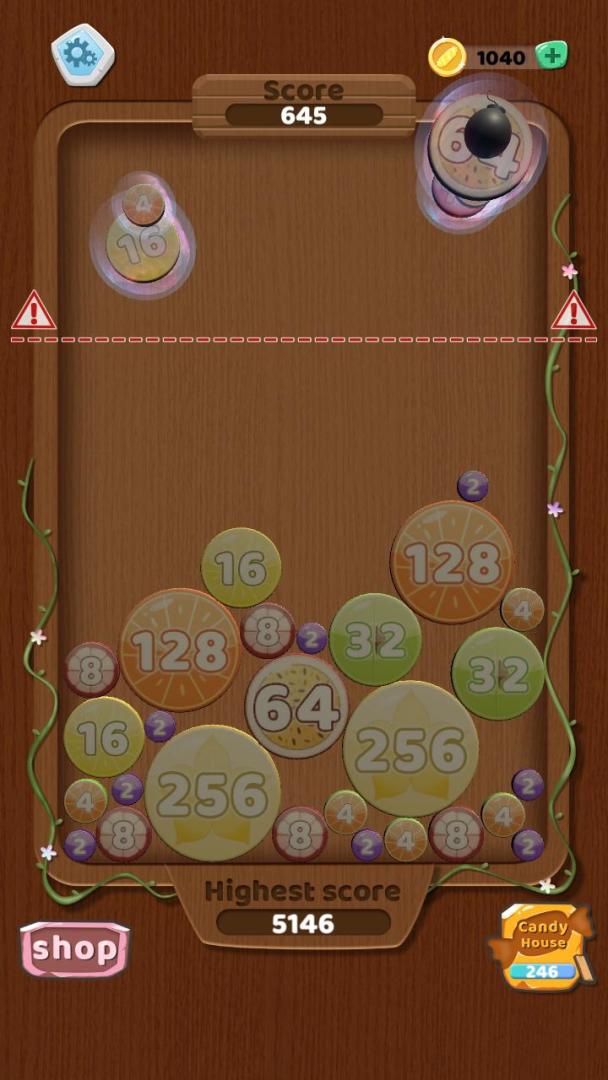 Candy Cutting 2048游戏截图