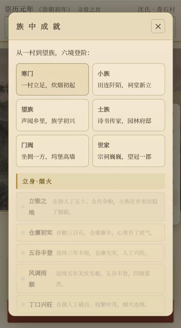 宗族春秋:从一村到望族游戏截图