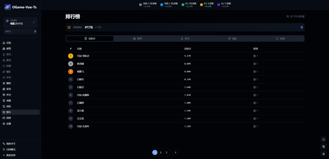 OGame Vue Ts游戏截图