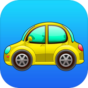 智能型汽车和卡车的拼图游戏的学龄前幼儿的男孩和女孩icon