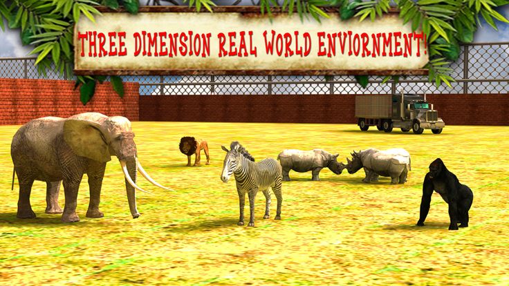 动物园动物运输卡车驾驶和停车狂热。游戏截图