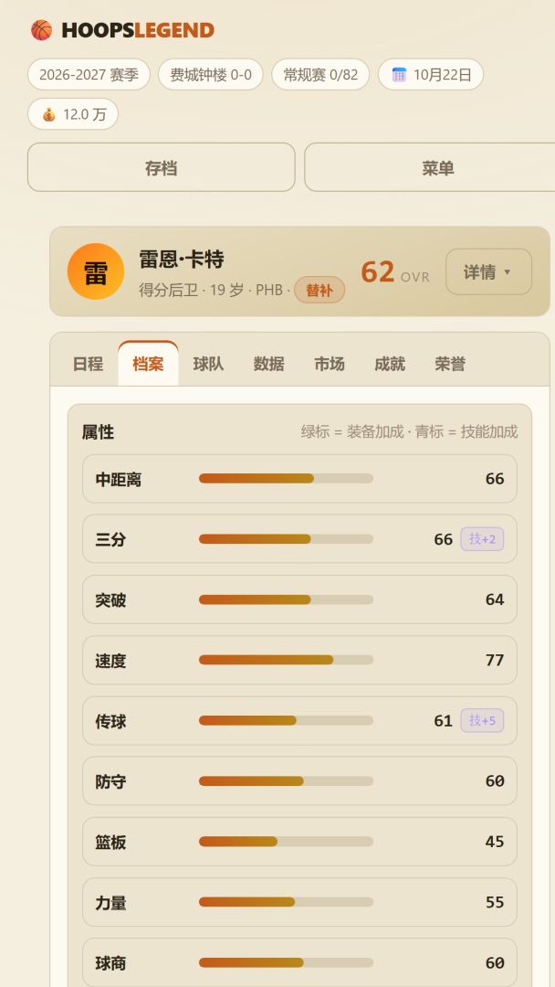 篮球生涯模拟器游戏截图