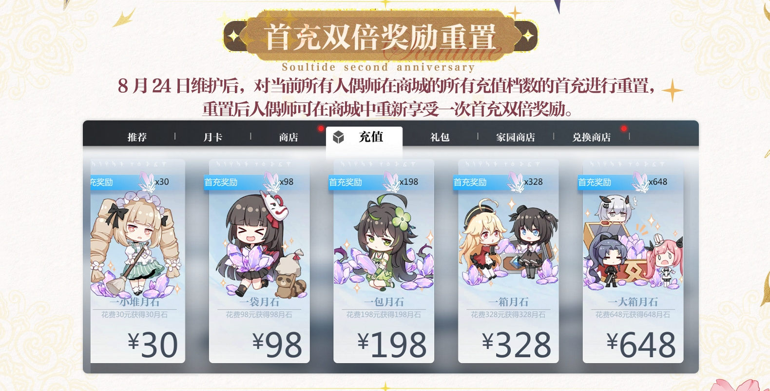 【首充双倍重置】