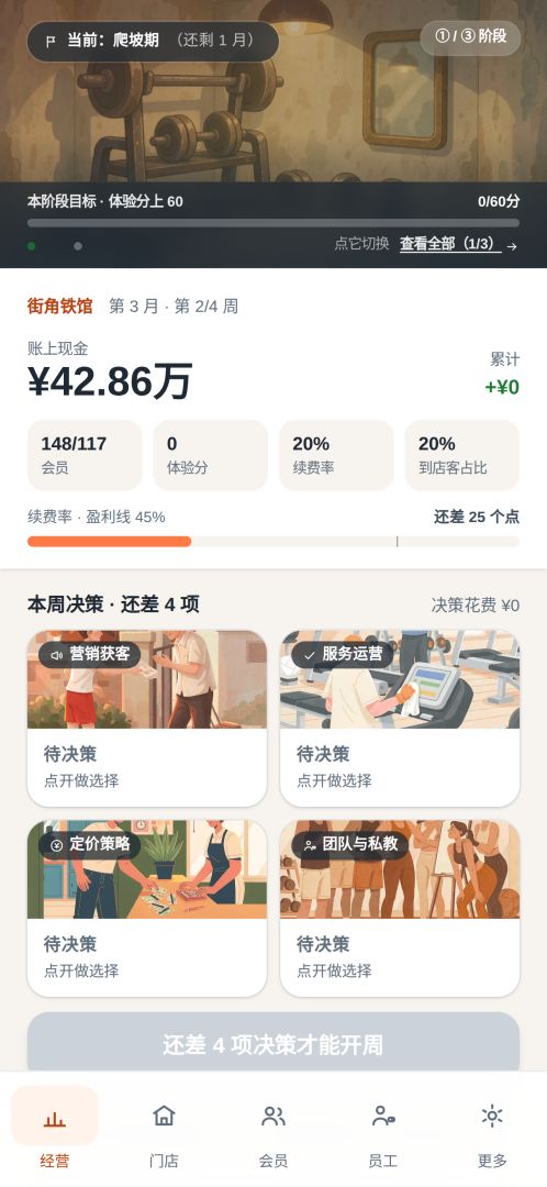 健身房老板模拟器:从一家小破馆到全球连锁游戏截图