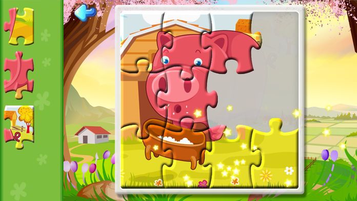 农场拼图游戏HD - 宝宝学习英语认汉字教育游戏截图