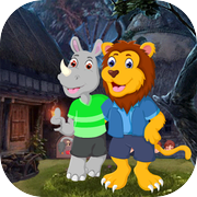 Lion And Rhinoceros Embracing Best Escape Game-383
