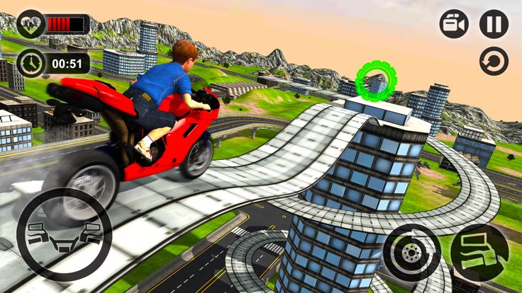 Kids MotorBike Stunt Rider - Rooftop Motorcycle 3D游戏截图