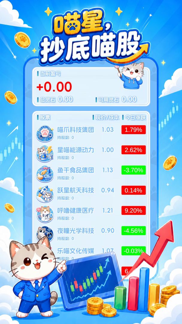 我在喵星炒股票游戏截图