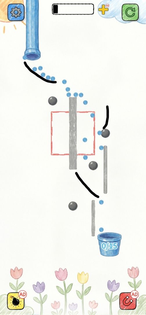 画线：彩球瀑布游戏截图