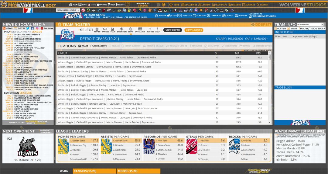 Draft Day Sports: Pro Basketball 2017游戏截图