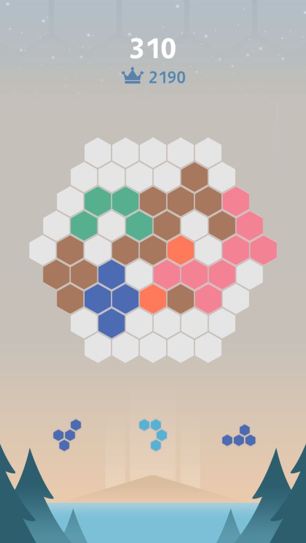 方块:六边形拼图游戏截图