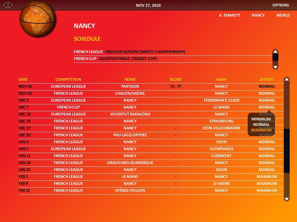World Basketball Manager 2010游戏截图