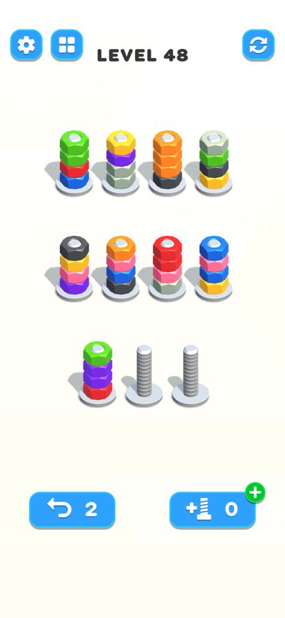 Nuts & Bolts, Color Screw Sort游戏截图