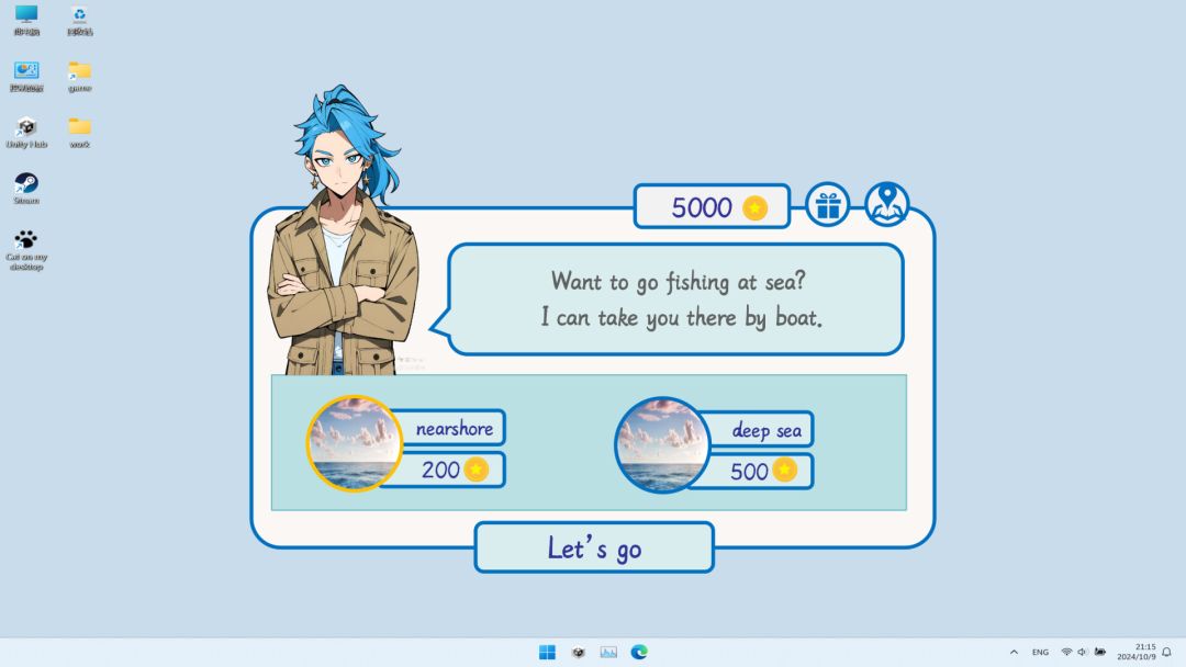 桌面钓鱼游戏截图