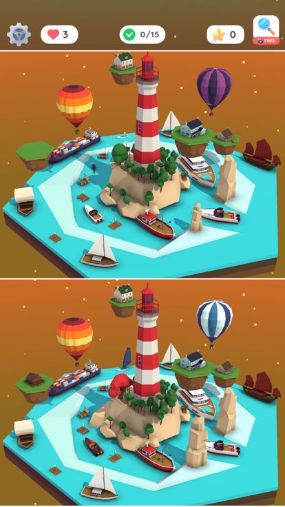 Differences 3D Hidden objects游戏截图