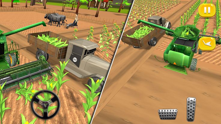 Village Farmers Plowing Harves游戏截图