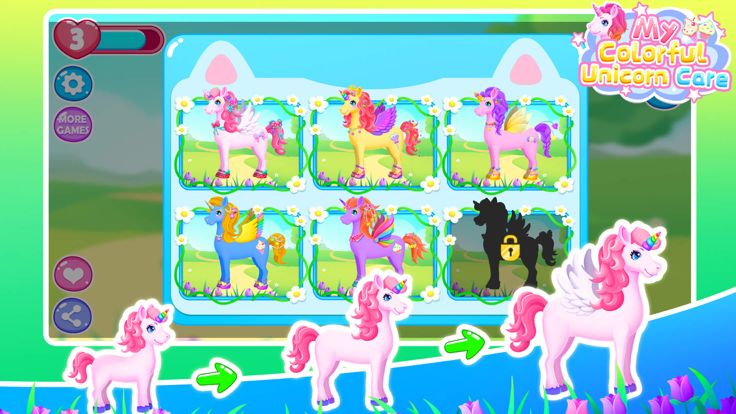 我的七彩独角兽护理-呵护你喜欢的小马游戏截图
