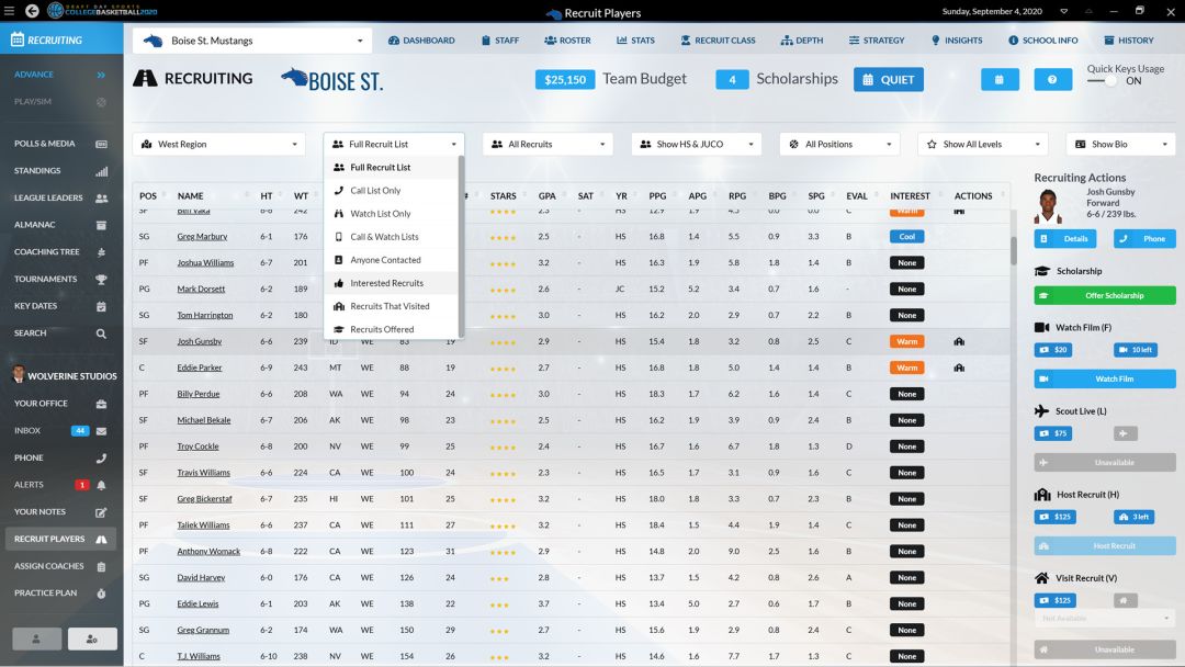 Draft Day Sports: College Basketball 2020游戏截图