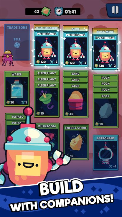 Potatoes on Mars: Stack Cards游戏截图