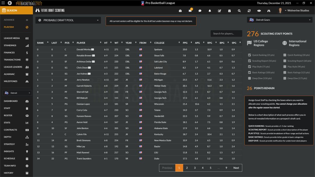 Draft Day Sports: Pro Basketball 2022游戏截图