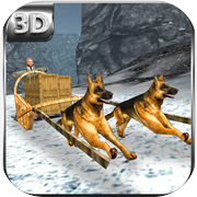 上坡狗雪橇运输和货物交付模拟