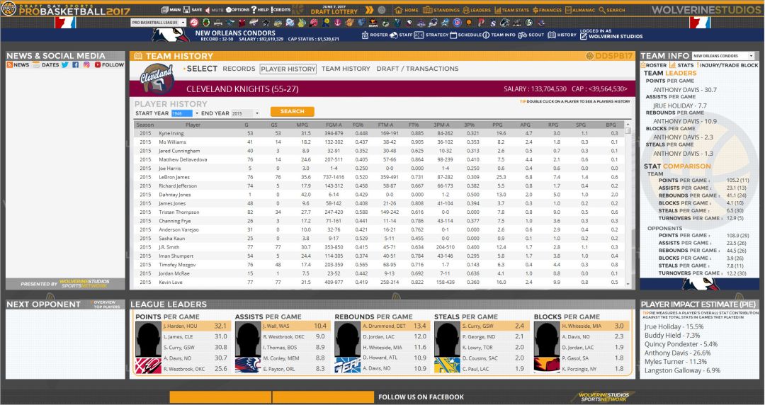 Draft Day Sports: Pro Basketball 2017游戏截图