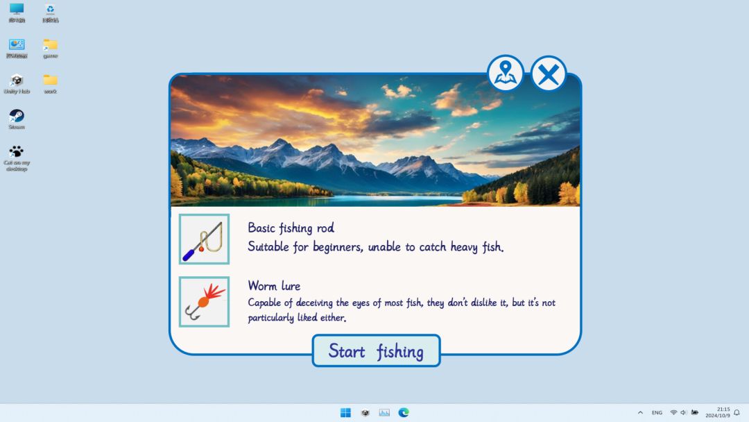 桌面钓鱼游戏截图