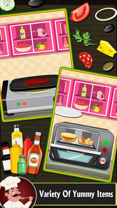 快餐汉堡制造商 - 烧烤炉食品和厨房游戏游戏截图