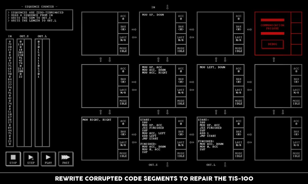 TIS-100游戏截图