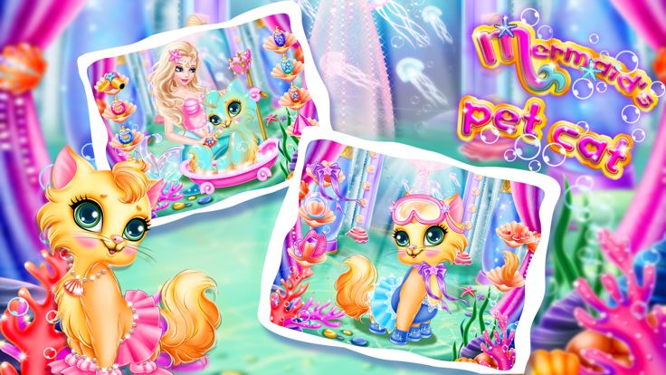 美人鱼护士护理宠物猫- 女孩装扮游戏游戏截图