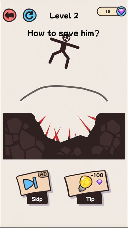 画线救救火柴人 - 全民烧脑新版 -火柴人游戏截图