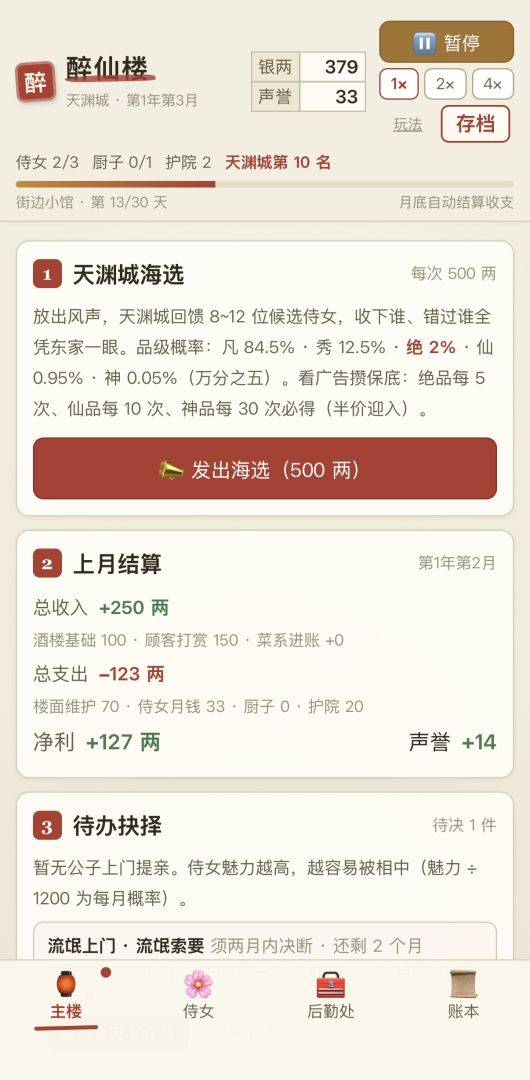 醉仙楼:我把小酒馆开到天下名楼游戏截图