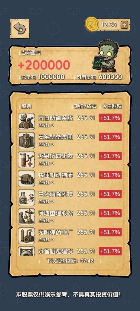 我在末日炒股票游戏截图