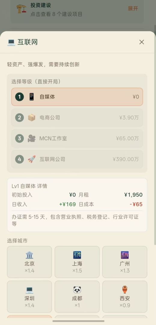 五千元创业游戏截图