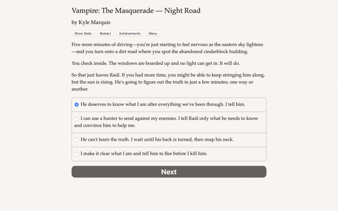 Vampire: The Masquerade — Night Road游戏截图