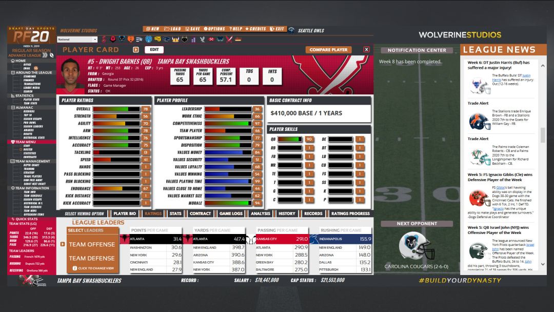 Draft Day Sports: Pro Football 2020游戏截图