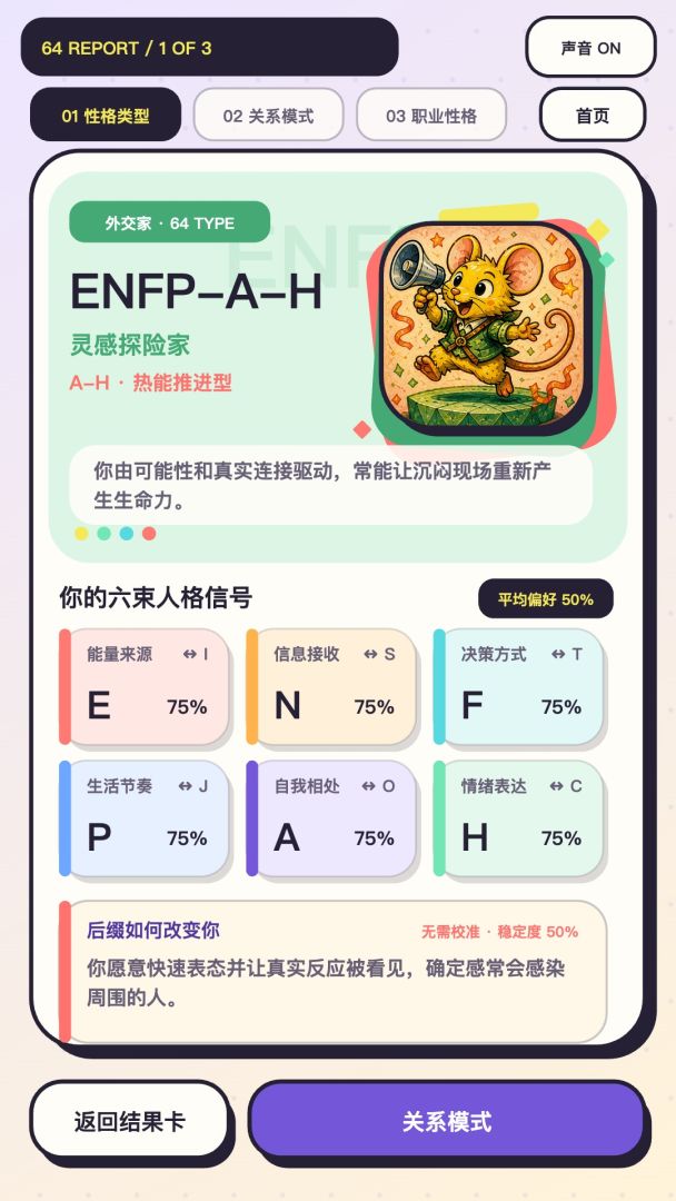 64型人格测试游戏截图