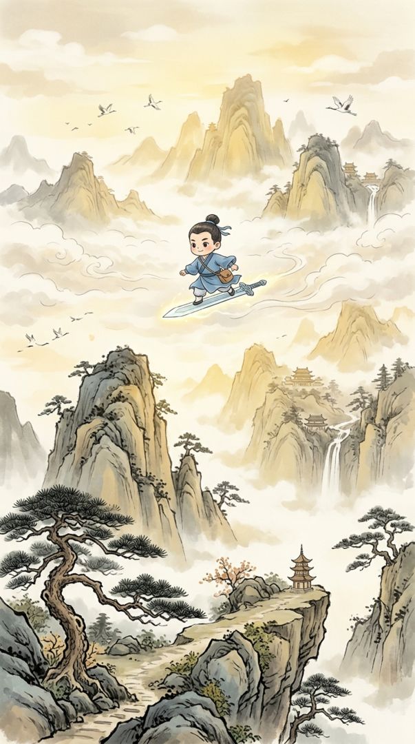 水墨小道士跑酷游戏截图