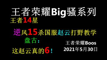 王者荣耀：15星逆风15杀国服赵云打野教学，盘古：五杀赵云真的6！