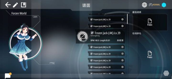 [Malody]自制4K-Jack无限耐力Frozen World（Lv.39）截图