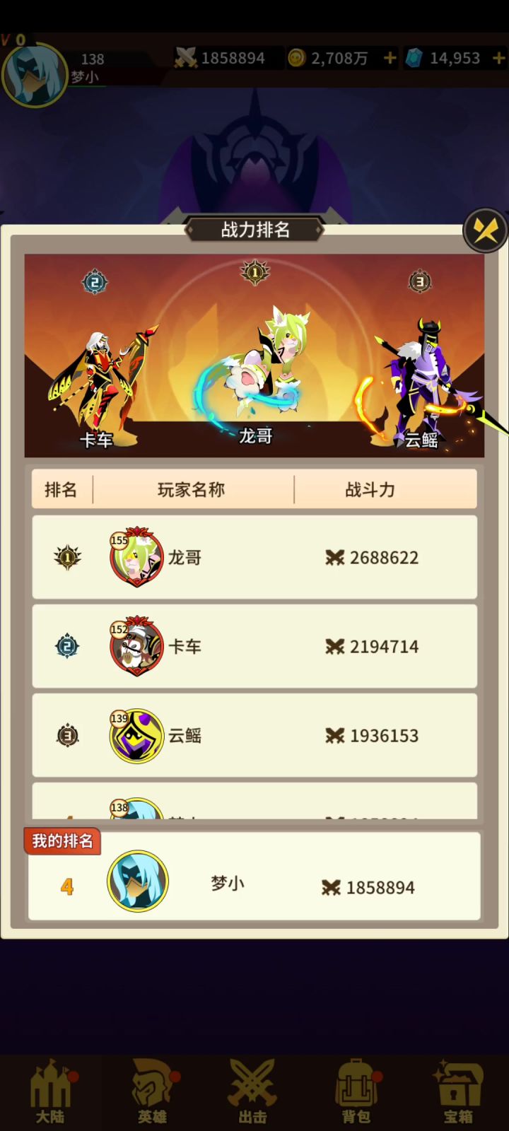 山猫和波吕组合挑战猫神和狼人组合队伍截图