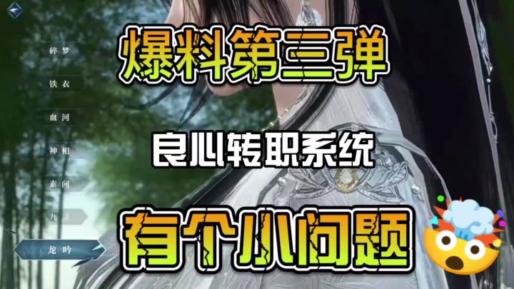 爆料第三弹转职系统很良心,但我有个小问题截图