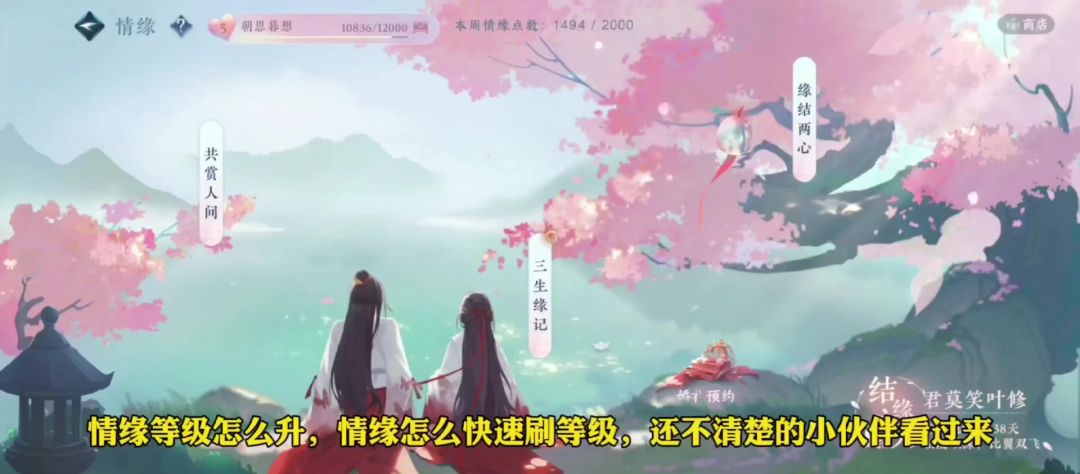 逆水寒手游情缘等级怎么升，情缘怎么快速刷等级，截图