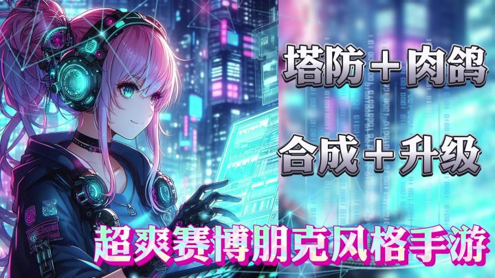 这游戏赛博科技感也太帅了,霓虹塔防结合赛博风格,爽就完了。截图
