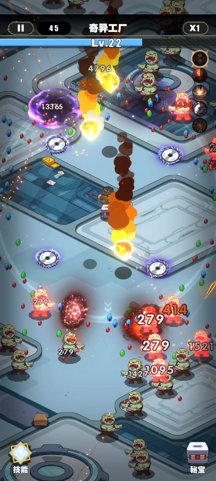 黄金骷髅刷3-1小怪，注意看伤害截图