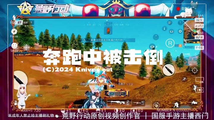 荒野行动主播西门奔跑中的猎人,对手被击倒截图