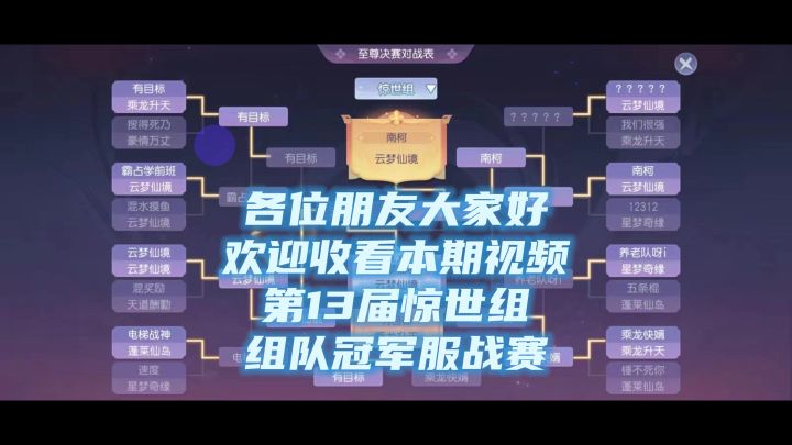 【服战解说】第十三届惊世组队冠军赛截图