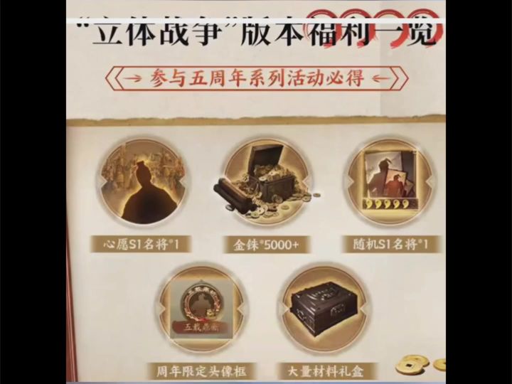 三战五周年福利全攻略截图