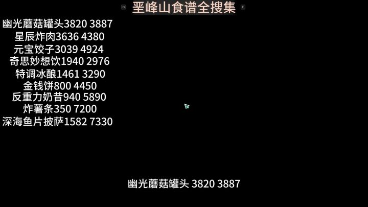 垩峰山食谱全搜集截图
